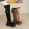 Over-knee Boots Women's Thick-soled Inner Height Increase Merad Long-tube Boots Thick-soled Large-tube Circumference Widened Fat Mm Large Size