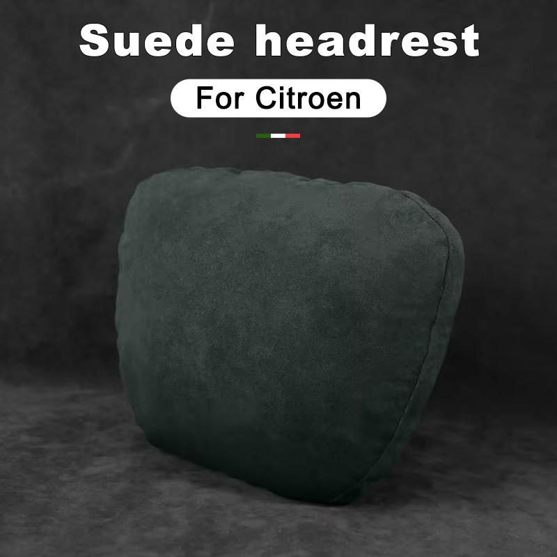 ABX2 For Citroen Ami Basalt Berlingo C3 Aircross C4 Cactus C5 X Suede Car Neck Rest Pillow - Auto Seat Neck Support Accessories