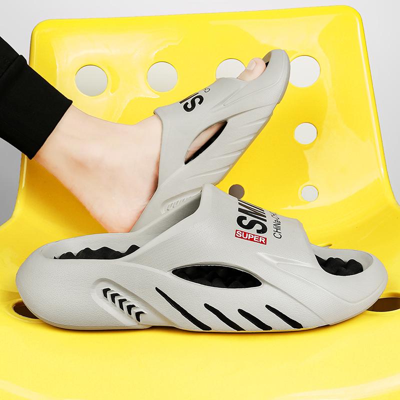 Мужские массажные тапочки, шлепанцы, домашние и уличные сандалии, пляжная повседневная обувь, мужские тапочки на удобной подошве