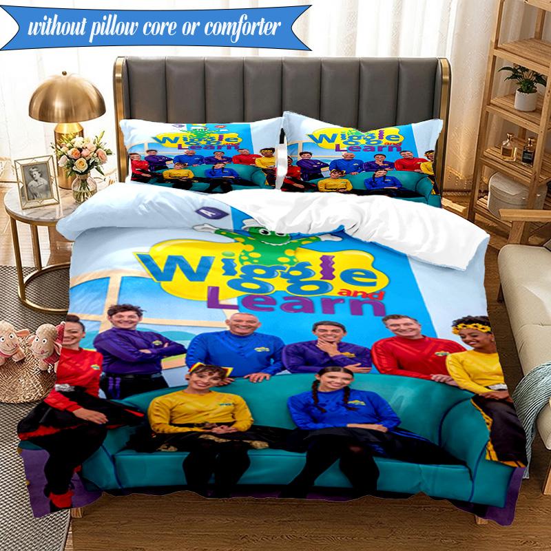 Wiggle And Learn Show 3pcs K-pop music group Bedding set,Ideal for Bedroom, Dormitory,Including Duvet Cover And 2pcs Pillowcases,Fan gifts