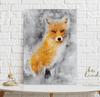Плакат рыжая лиса абстракция