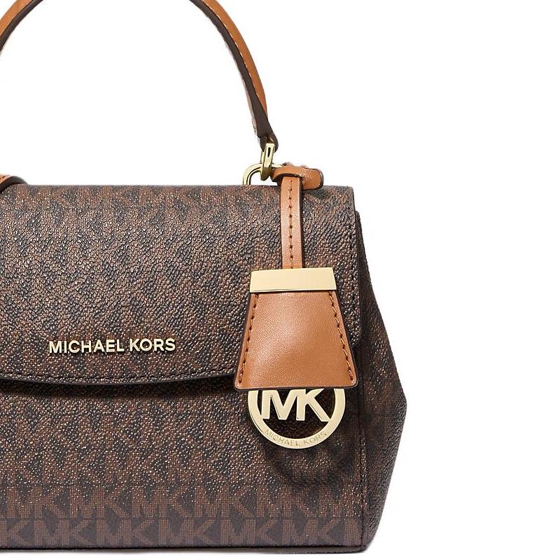 Michael Kors Сумка через плечо с логотипом Ava, мини-сумка из покрытого холста, женские сумки, коричневый 32S5GAVC1B-BRONZO