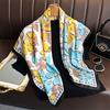90 * 90cm New Twill Silk Simple Sun Protection Warm Large Square Scarf Shawl Headscarf For Women