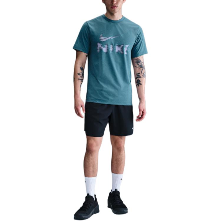 Nike Мужская футболка HYVERSEDRI FIT с защитой от УФ-излучения, цвет Дымчато-синий, HQ7988-006