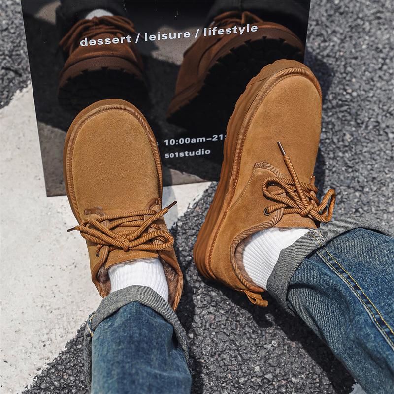 Мужские зимние ботинки, новые, с мехом, флисовые, теплые, на толстой подошве, нескользящие, мужские хлопковые ботинки 7058-J