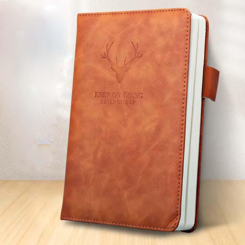 Блокнот из утолщенной кожи с головой оленя - Профессиональное использование в офисе и бизнесе