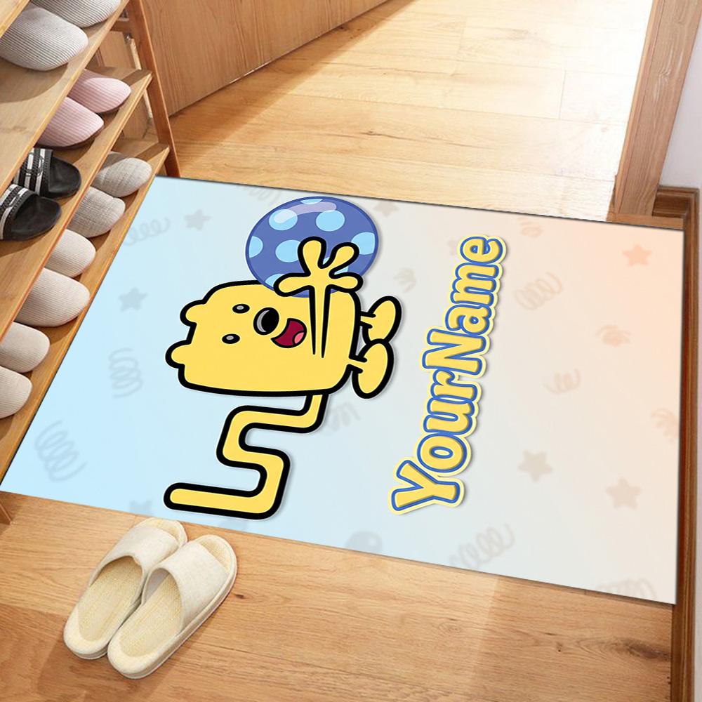 Wow! Wow! Wubbzy Personalized Text Floor Rug Office Rug Perfect for Kitchen Playrooms Balcony Living Rooms Antislip Carpet Office home decor