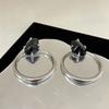 Retro Exaggerated Circular Earrings Set With Irregular Resin Gemstones Simple Earrings Fashionable Ladies' Jewelry Accessories