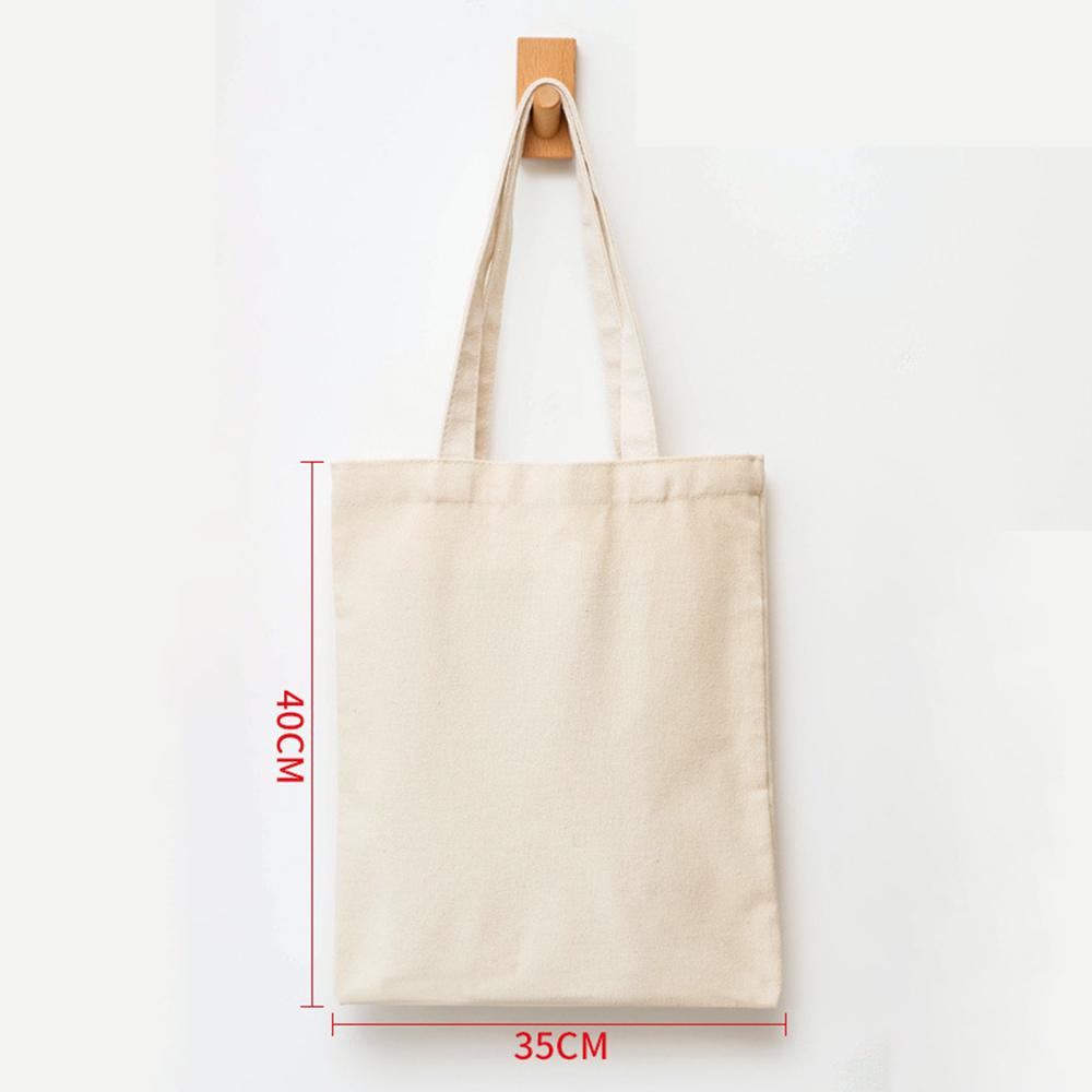 Folding Canvas Bag Reusable Shopping Bag Unisex Eco-Friendly Tote Bags Diy Shoulder Bag Grocery Handbag New