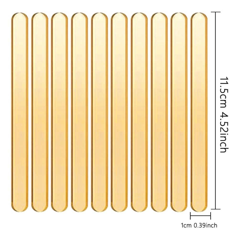 20Pcs Clear Reusable Ice Cream Sticks Summer Ice Cream Bars Rose Gold Acrylic Popsicle Sticks