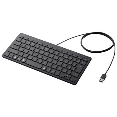Elecom Клавиатура Проводная пантографическая мини-клавиатура черная TK-FCP096BK