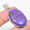 Natural Copper Charoite Gemstone 925 Sterling Silver Jewelry Pendant 1.89" V0w95