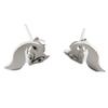 [R1378] - Silver 'Fox' Artisanal Earrings - 10x8 Mm
