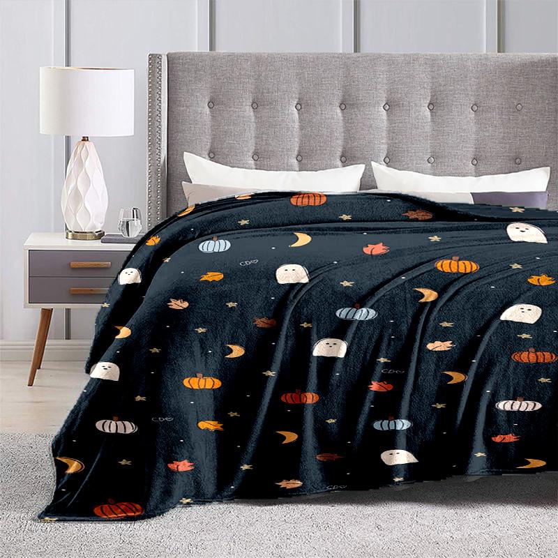 1pc Halloween Night Decorations Cartoon Blanket,Portable Throw for Travel & Camping, All Season Cozy Blanket,Ideal Gift