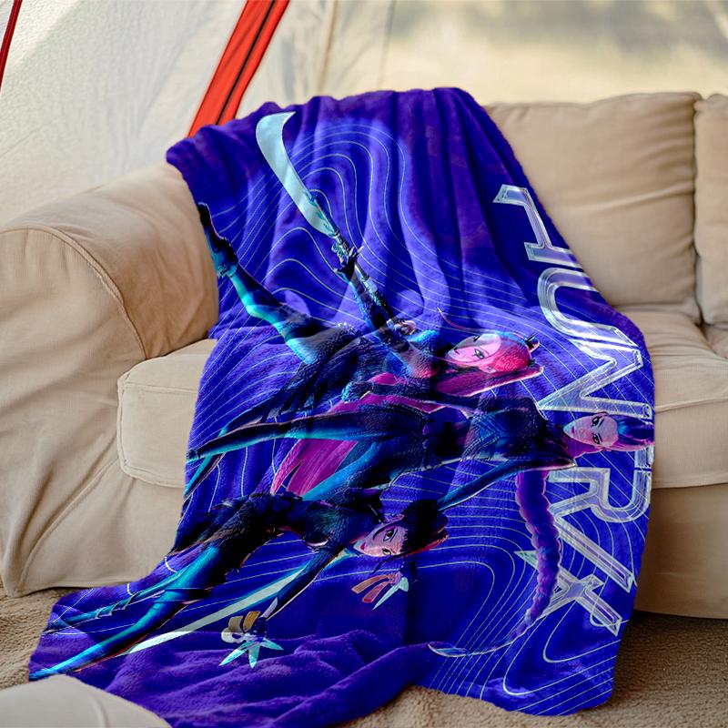 Kpop Demon Hunters Pattern Blanket, Cozy Blanket for All-Season Comfort on Sofas, Beds, Office, Car, Camping and Travel