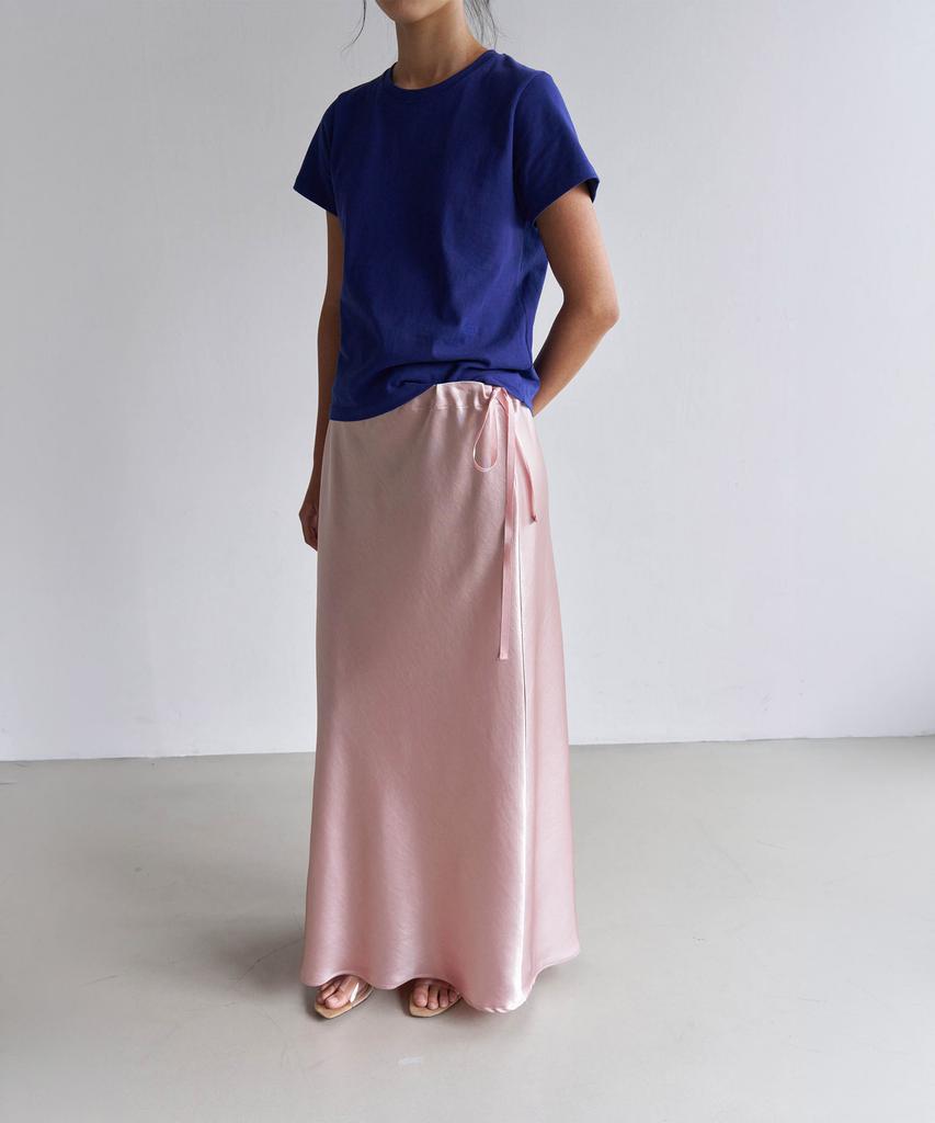 Odeukaelol Satin Long Skirt_Pink
