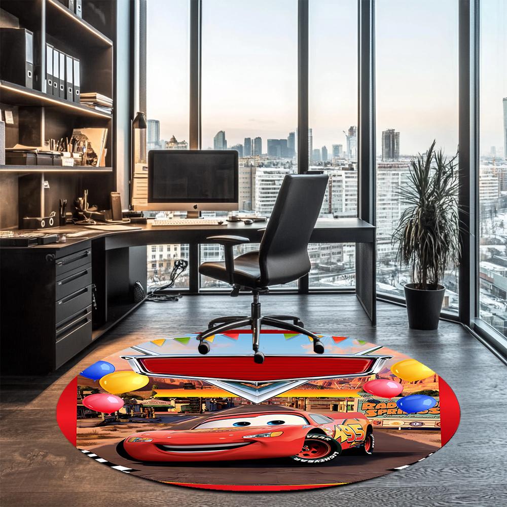 Cars Printed Round Rug Carpet Chair Rug Area Rug Entryway Doormats,for Office Chair Living Room Bedroom Kitchen Room.