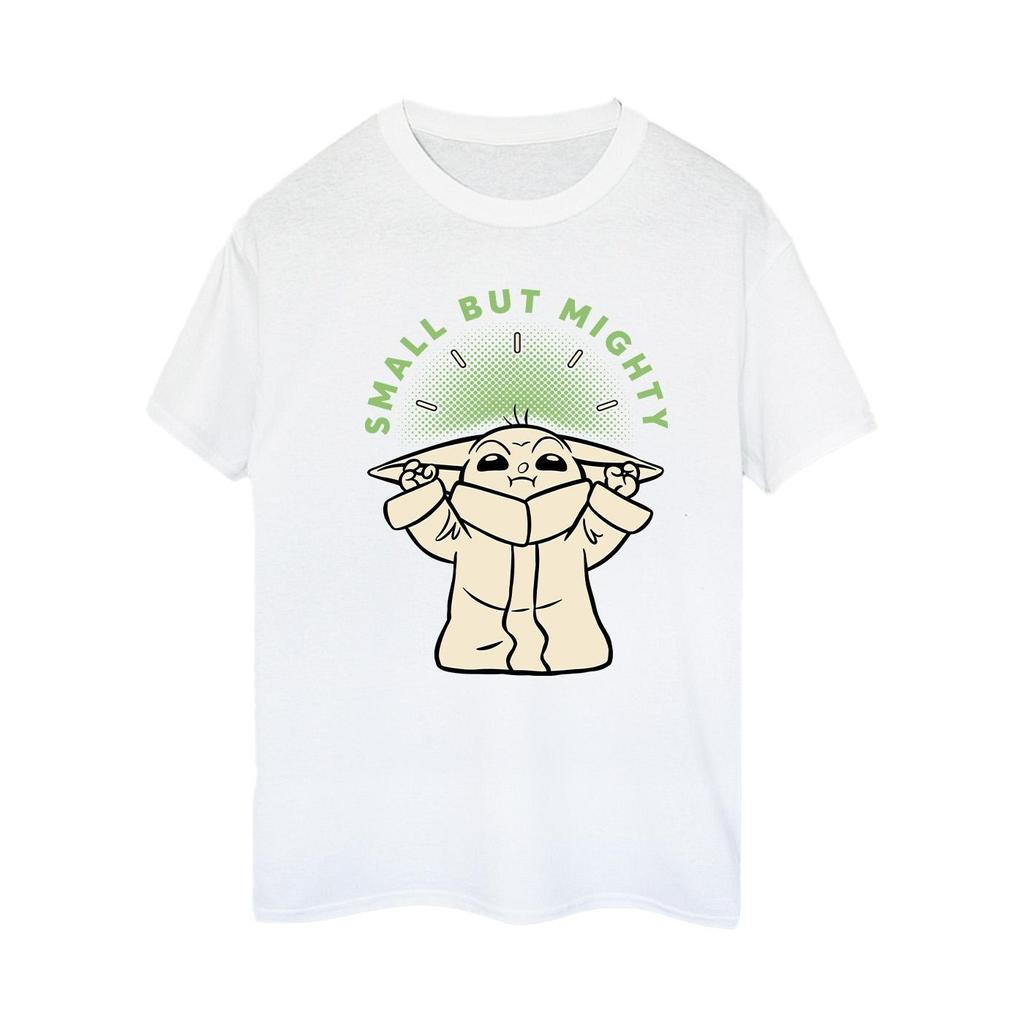 Star Wars Womens/Ladies The Mandalorian Small But Mighty Grogu Cotton Boyfriend T-Shirt