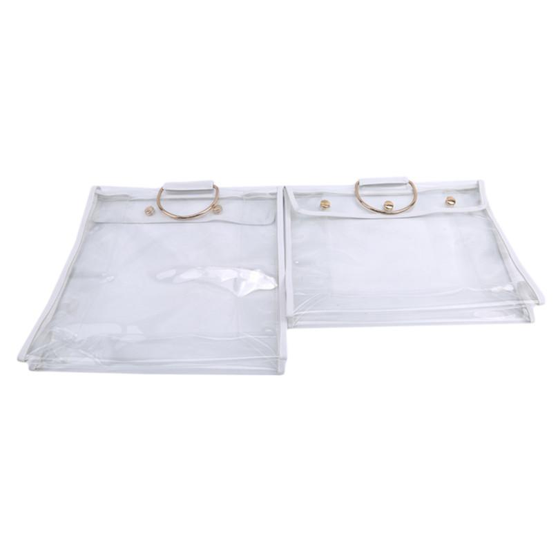 Hanging Handbag Organizer Closet Transparent Storage Bag Door Wall Clear Shoe Bag with Hanger Pouch