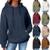 Women's Solid Color Fashionable Hooded Textured Long Sleeved Top Sweatshirt