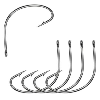50 шт. 37753 Рыболовные крючки Высокоуглеродистая сталь Wacky Weedless Червь Широкий зев Рыболовные крючки для ловли окуня Размер 4# 2# 1# 1/0
