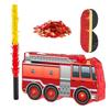 Fire Truck Pinata Party Decoration Interactive Activity For Kids Boys Birthday Party Supplies Red 41.00X22.50X8.00CM Candy Dispenser 1Set