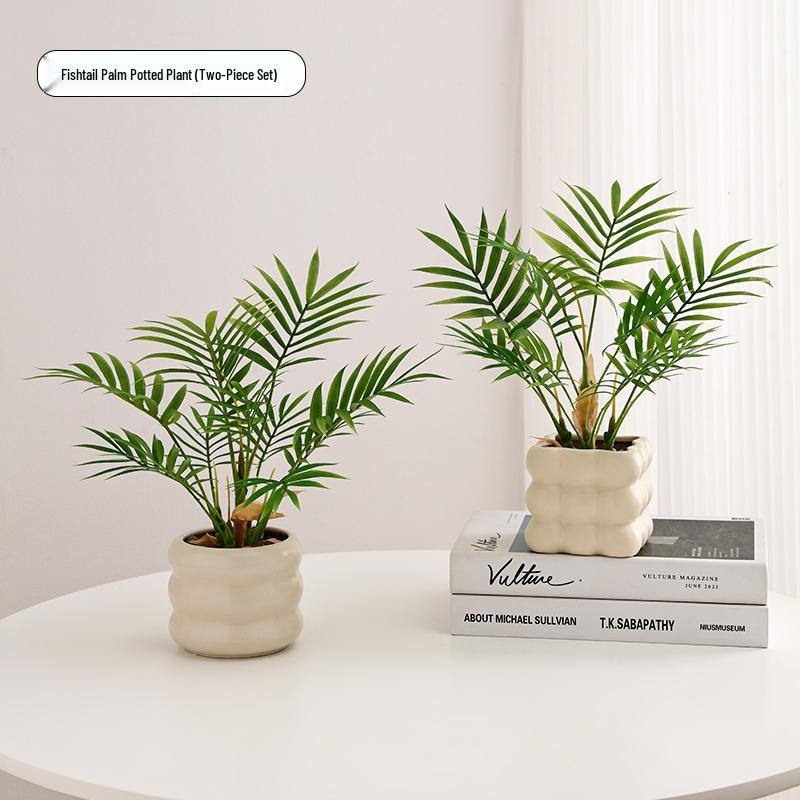 Nordic Small Potted Plant Decor - Indoor Bonsai & Bionic Greenery for Office or Living Room.