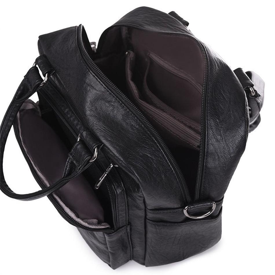 Повседневная женская многофункциональная сумка-мессенджер, модная мягкая искусственная кожа, дизайнерские женские рюкзаки для школы, подростков, дорожный рюкзак