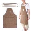 Водонепроницаемый толстый холщовый фартук рабочая одежда для кухни молочный чай магазин ресторан светло-коричневый
