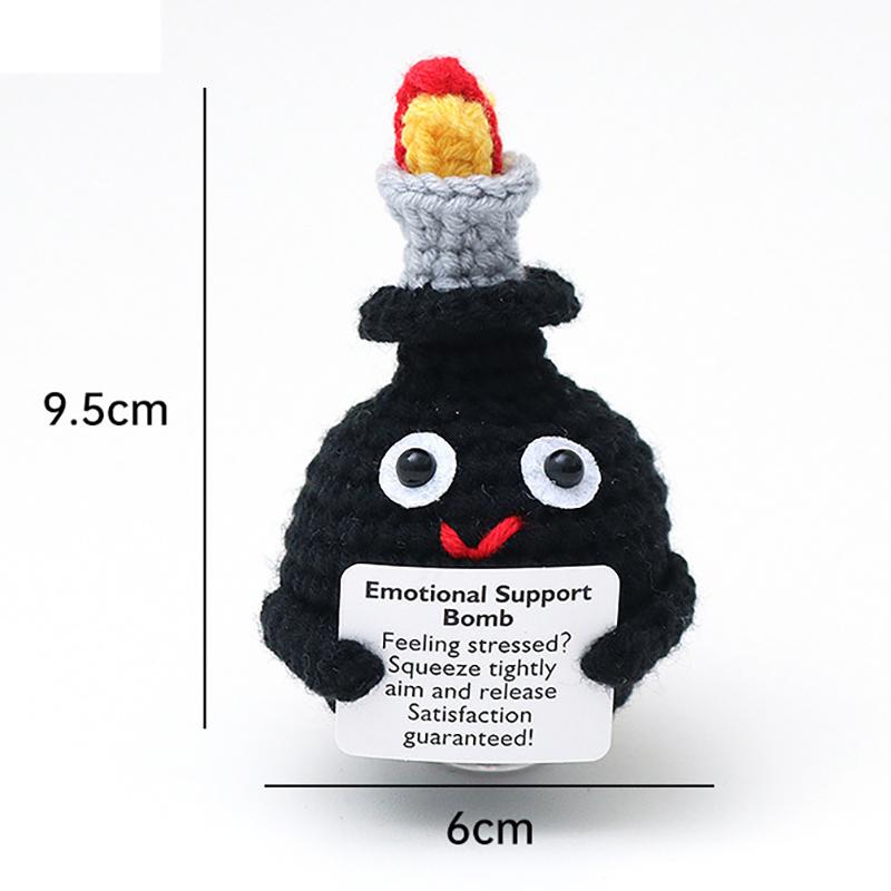 Mini Positive Potato Funny Avocado Duck Cute Knitted Crochet Doll with Card for Women Men Mom Dad Friend Birthday Cheer Up Gifts