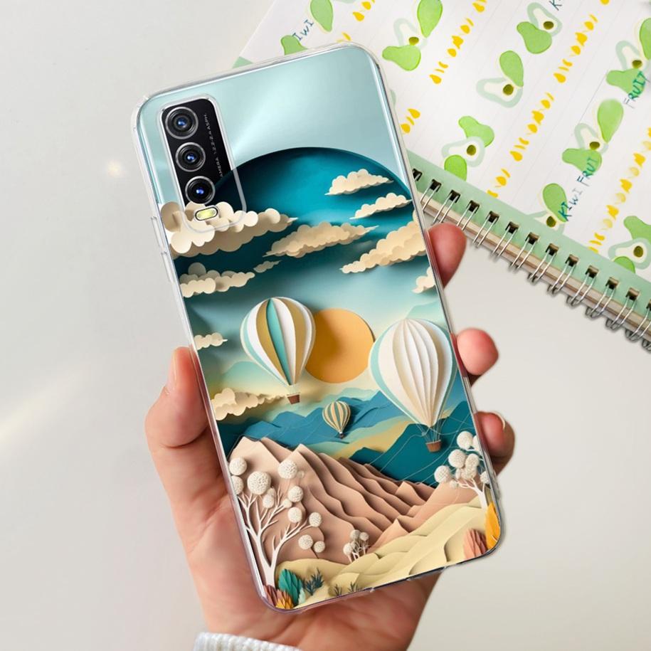 Для Vivo Y11s Y12s Чехол V2028 V2026 V2033 Популярный Цветок Прозрачная Силиконовая Задняя Крышка Для Vivo Y20 Y20i Y20s V2029 V2027 V2032 Funda