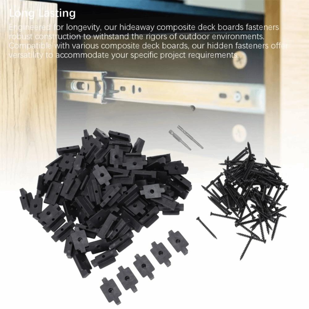 100pcs Easy Installation Hidden Deck Fasteners Nylon Composite Decking Clips Deck Board