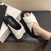 Fashion Platform Cross Strap Slippers Women 2024 Summer New Fashion Shoes Flat Bottom Height Increase Ladies Sandals Slides