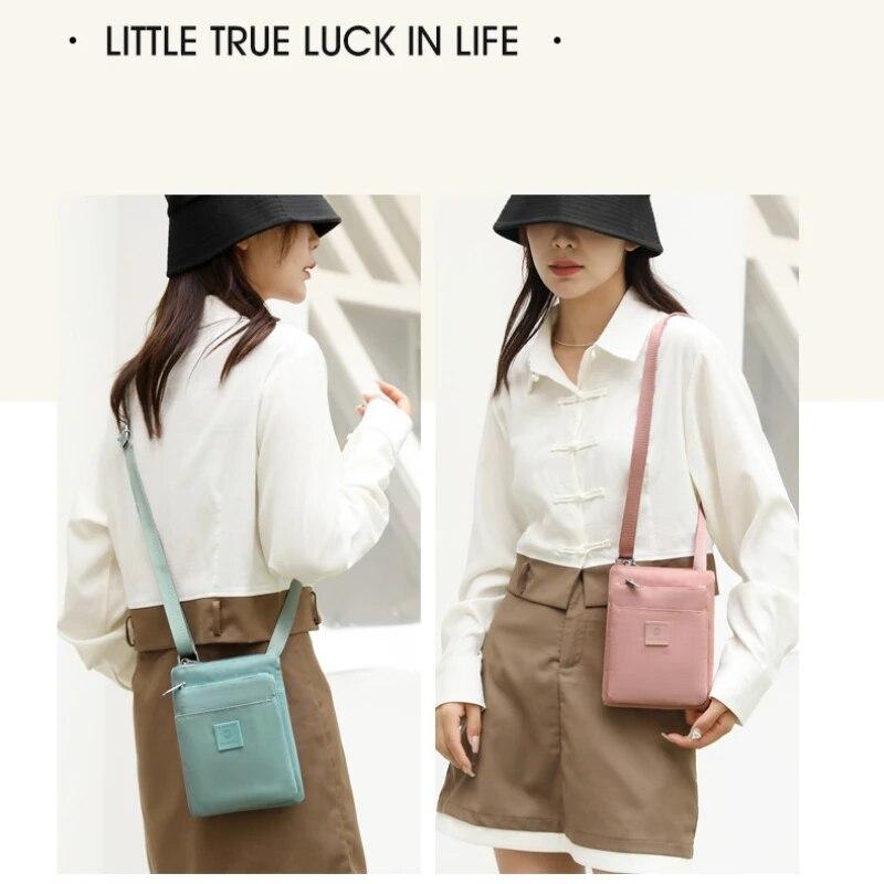 Женская цветная сумка через плечо, квадратная сумка для телефона, многослойная нейлоновая ткань, сумки для монет, держатель для туалетных принадлежностей, сумки через плечо