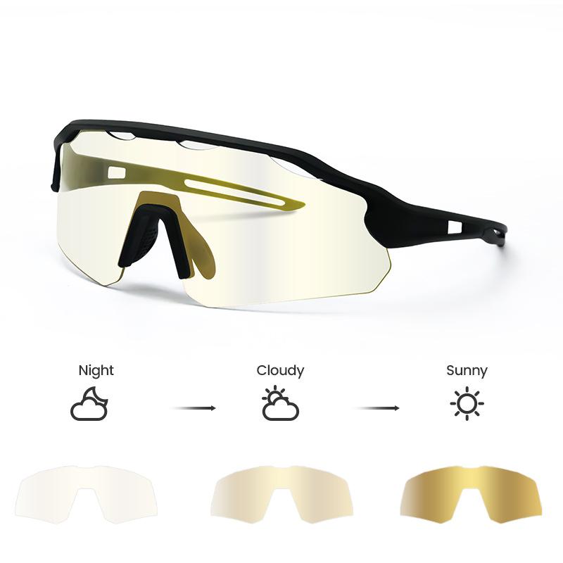 Photochromic cycling glasses for outdoor sports, running, wind and sand protection, road bike equipment, suitable for day and night use