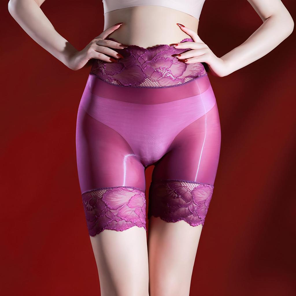 Очаровательные кружевные шелковистые прозрачные чулки-трусики средней посадки для мужчин и женщин