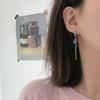 Винтажные асимметричные круглые серьги-кольца в виде слона из тайского серебра с кисточками и цепочкой, украшения для ушей для женщин S-E1168