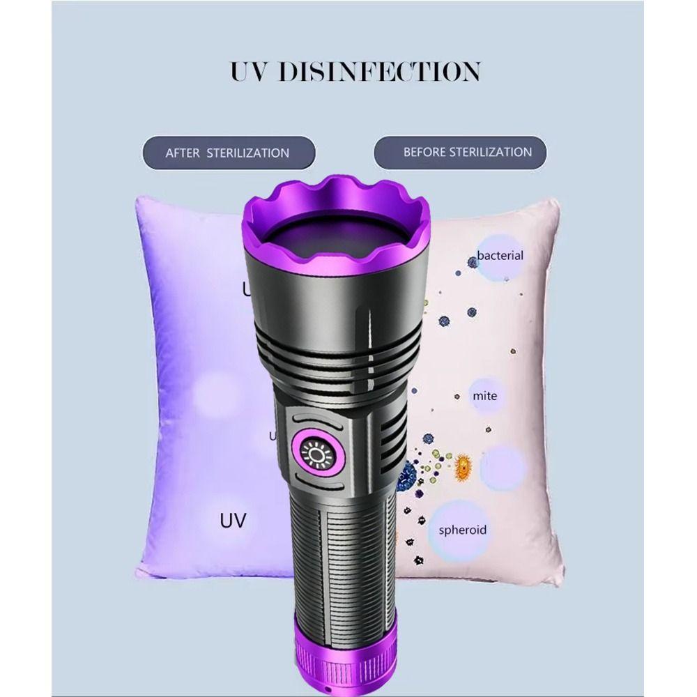 Rechargeable Blacklight LED Flashlight Shortwave UV Flashlight Lamps Resin Curing