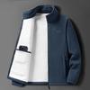 Men's Lambswool Fleece Jacket - Autumn/Winter Velvet Lined, Thick Warm Outerwear for Middle-Aged & Elderly.