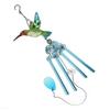 Wind Chime Hummingbird Metal Glass Painted Crafts Pendant Bell Dragonfly Bird Aluminum Pipe Home Courtyard Hanging Pendant