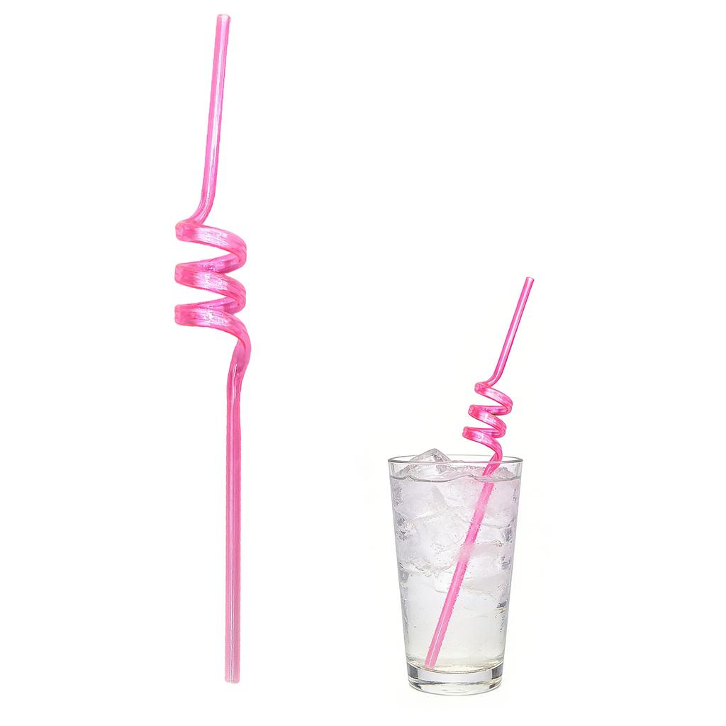 Reusable Spiral Straws –PET Plastic, Food-Grade Safe, Ideal For Birthday Parties, Holidays, Weddings, Beach Cocktails, Drink Decorations