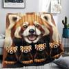 1Pc Red Pandas Mink Print Flannel Blanket, High quality Comfortable for All Seasons, Home Decor, Warmth and Comfort, Perfect for Gifts