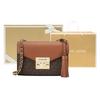New MICHAEL KORS Rose Leather Shoulder Bag, Crossbody Bag Small Women's Dark Brown & Acorn Brown 35T0GXOC1B-200