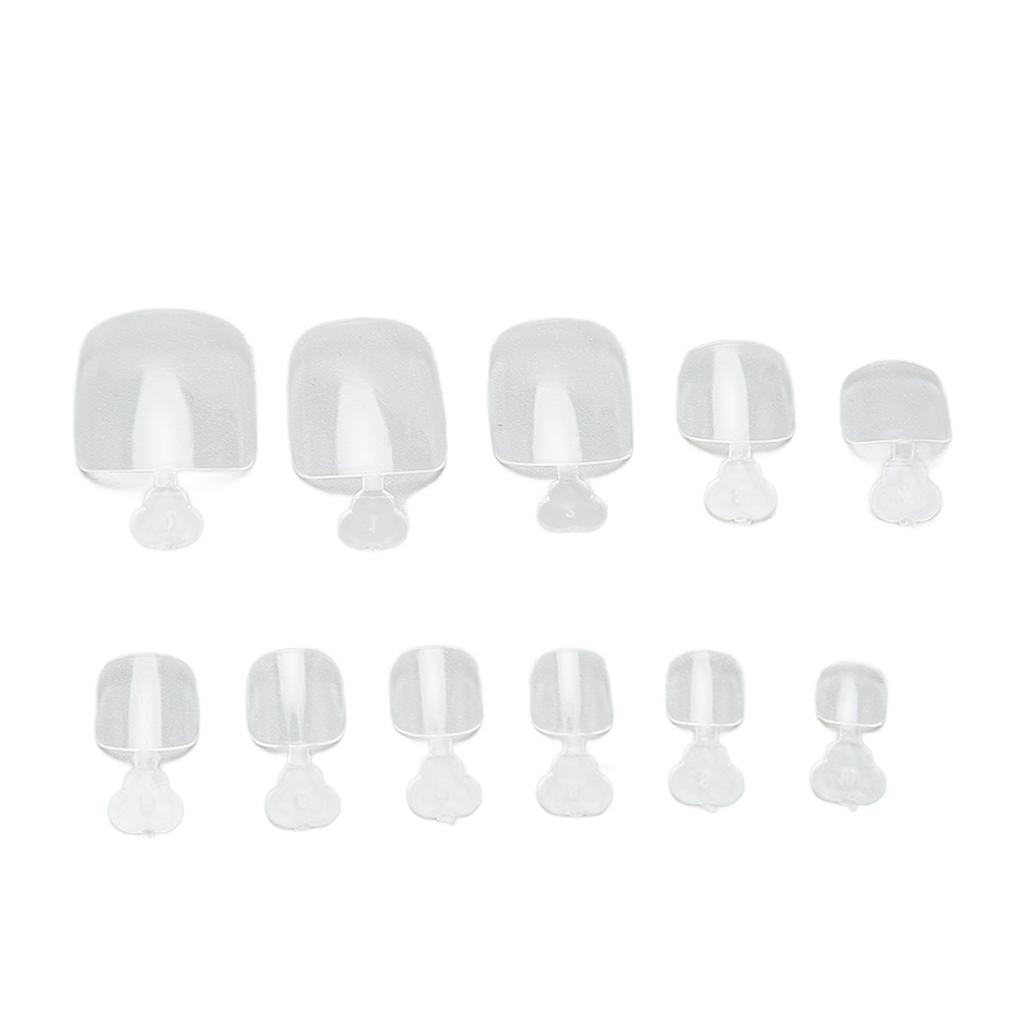 550 шт. Накладные типсы для ногтей на ногах, полное покрытие, прозрачные, искусственные, ультратонкие, разных размеров, дышащие типсы для ногтей на ногах с коробкой для хранения