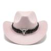 Suede Ethnic Style Top Hat Western Cowboy Hat Tibetan Performance Hat Men'S Retro Woolen Hat