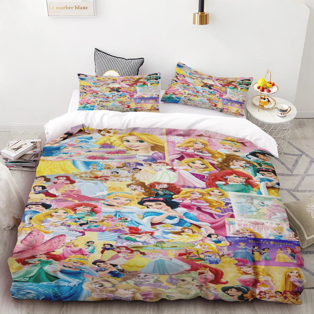 Disney Snow White Bell Princess Series Printed Bedroom Bedding Set Duvet Cover Christmas Gifts Comforte Cartoon With Pillowcase