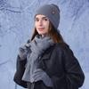 Winter Velvet Warm Hat Scarf Suit Women's Knitted Hat Coldproof Earmuffs Head Wool Hat