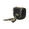Versace Jeans Couture Сумка через плечо из полиэстера с шелковым шарфом и цепочкой, женская, черная 74VA4BAC-ZS467-899