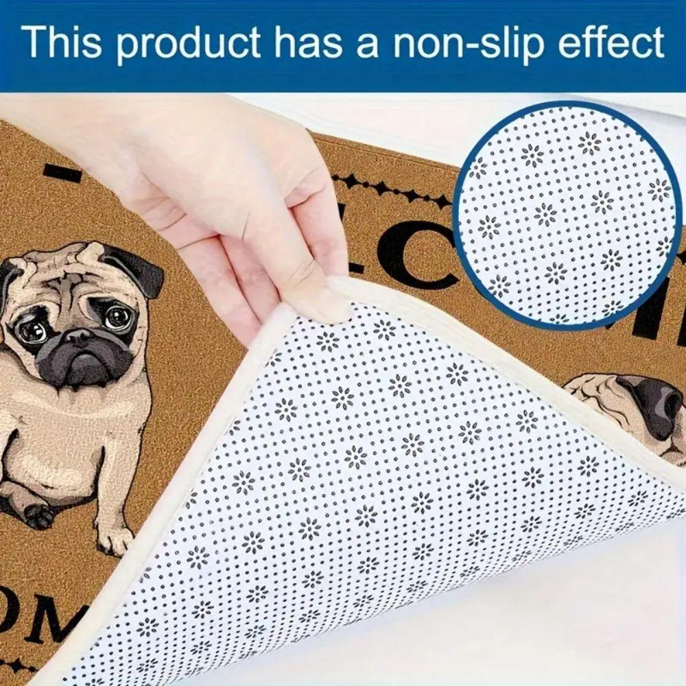 VIKAMA Милый коврик с собакой померанским шпицем - Мягкий и нескользящий напольный коврик для спальни, прихожей кухни, ковер для украшения дома