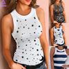 Sha Летние женские топы Повседневная майка без рукавов с цветными блоками и контрастной перевязкой Жилет без рукавов